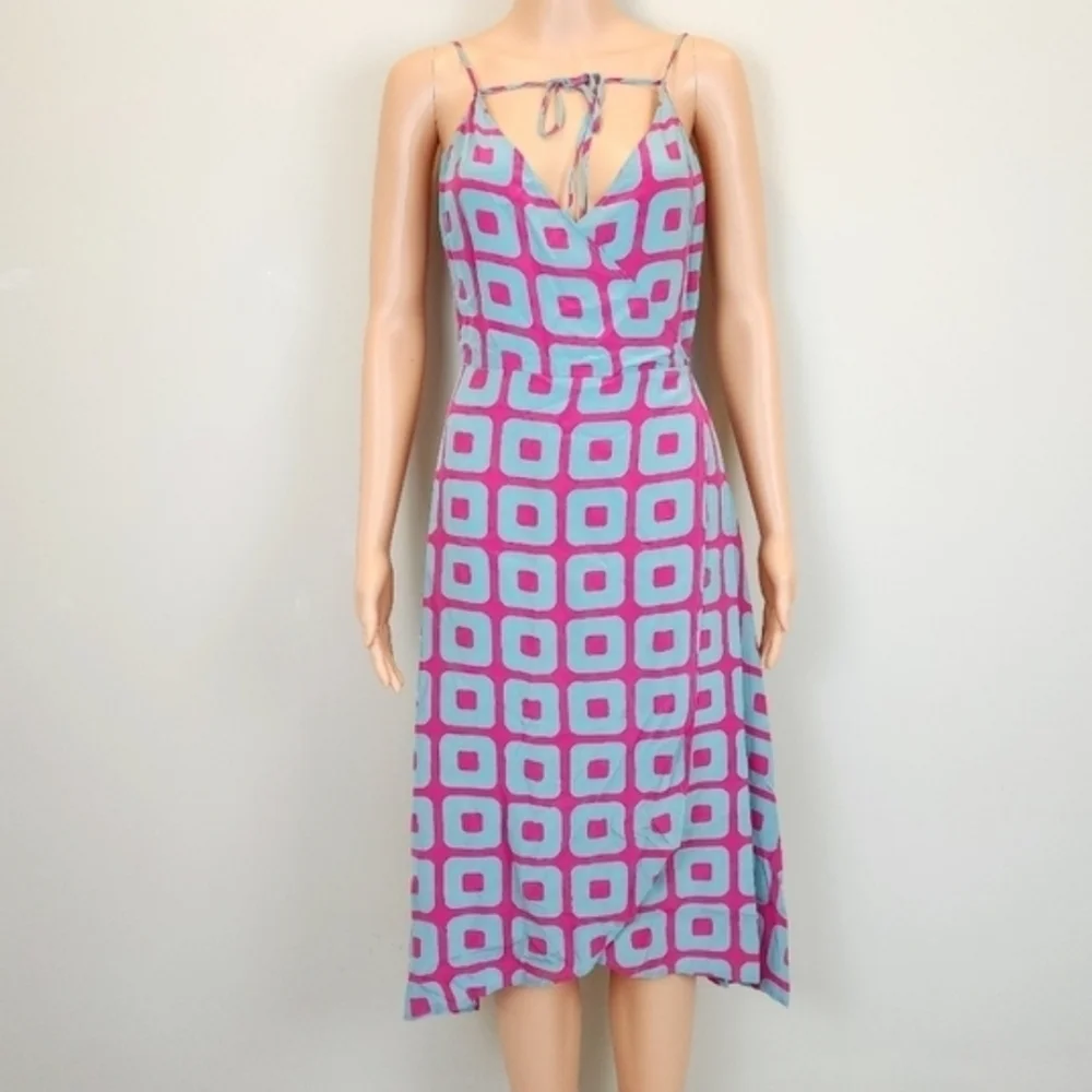 New TIBI Spaghetti Straps Wrap Midi Dress